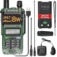 BAOFENG UV-9R Pro Radio Handheld Two Way Radio Dual Band Waterproof Transceiver Long Range Walkie Talkie Rechargeable with Type-C Charger