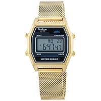 Sport Retro Digital Chronograph Mesh Bracelet Watch, 40/8485