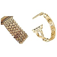 DSAAplus 38/40/41mm Honeycomb and X link Gold Chain For Apple Watch Band