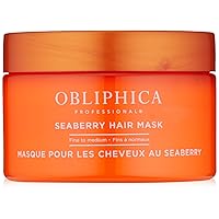 Obliphica Seaberry Hair Mask - Deep Conditioning Hydrating Treatment for Dry and Damaged Hair - Fine, Frizzy, and Color-Treated Hair - 8.5 Ounce (Pack of 1)