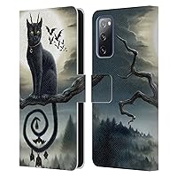 Head Case Designs Officially Licensed Sarah Richter Gothic Black Cat & Bats Animals Leather Book Wallet Case Cover Compatible with Samsung Galaxy S20 FE / 5G