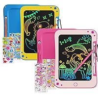 TEKFUN Toddler Kids Toys Gifts, 8.5 Inch LCD Writing Tablet Kids Doodle Board with Stickers Colorful Drawing Tablet, Kids Birthday Gifts Toys for 3 4 5 6 7 Years Old Girls (Pink Blue)