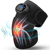 Knee Massager with Heat and Vibration, 3-In-1 Heating Wrap for Knee, Elbow and Shoulder to Relieve Joint Pain, 5 Heat & 3 Vibration Modes, Rechargeable Knee Heating Pad for Injury and Joint Recovery