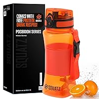 SQUATZ 24 Oz Poseidon Series Water Bottle for Protein and Fruit Shakes - Premium Quality Wide Mouth Gym Flask Fruit Infuser Strainer, Carrying Strap, Leak Resistance, No Condensation Sleeve