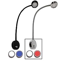 | Dual Color Gooseneck LED Chart Reading Light | Flexible Dimmable Sailboat Cabin Wall Map Boat Yacht RV Interior Night Lighting 12-24V Volt (Chrome | White & Red)