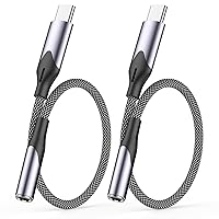 2 Pack MFi Certified] USB Type C to 3.5 mm Headphone Jack Adapter, USB C to Aux Audio Dongle Adapter Compatible for iPhone 15/15 Plus/15 Pro/15 Pro Max, Galaxy S23/S22/S21 Ultra, iPad Pro, Pixel