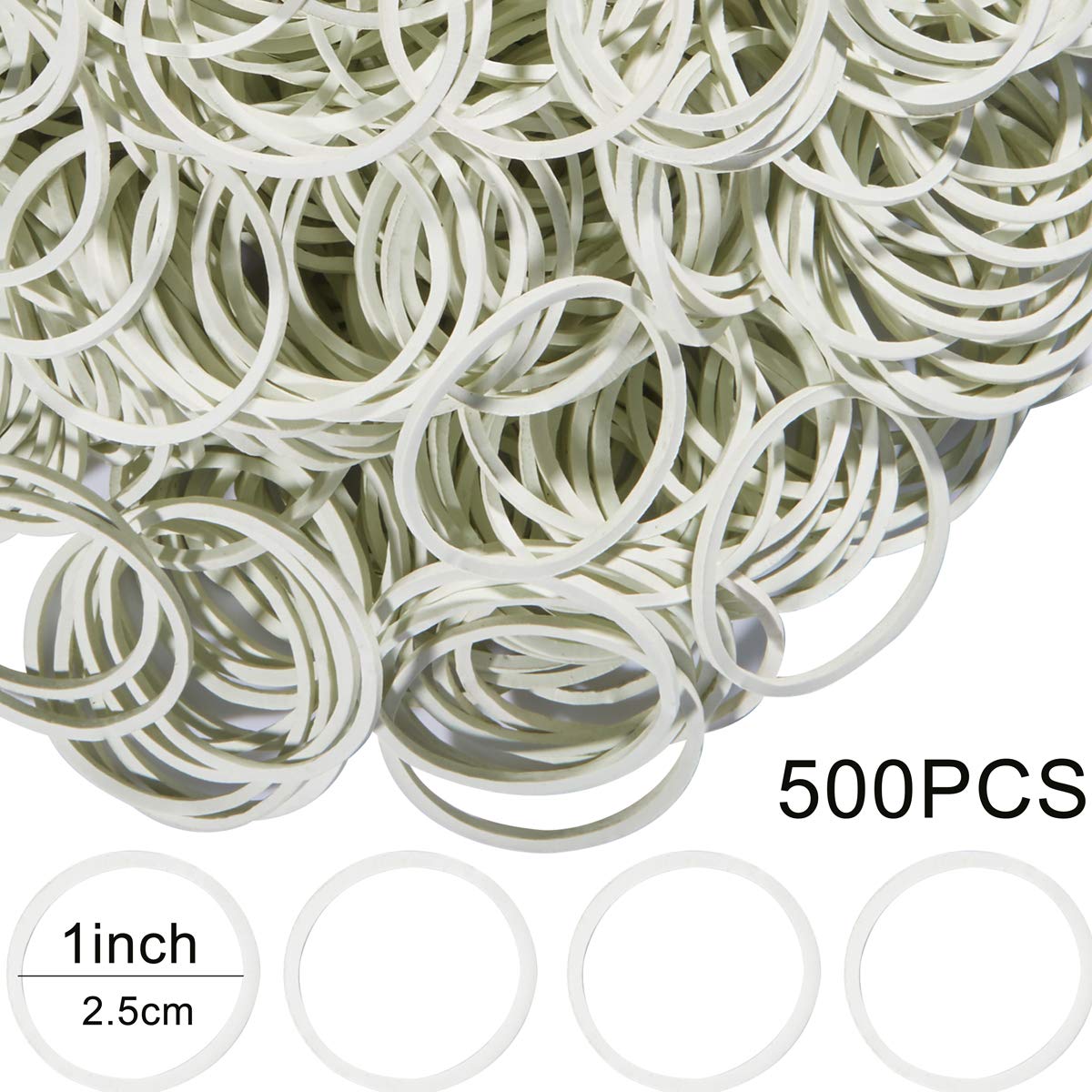 AMUU Rubber Bands 500pcs Red 2.5cm 1inch Small mini Rubber Bands for Office  School Home Elastic Band