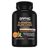 ORPHIC NUTRITION Turmeric Curcumin with Bioperine (Black Pepper Extract) for High Absorption* - Supports Joint Health* - Most Powerful on The Market* - 1965MG of Turmeric - 90 Capsules
