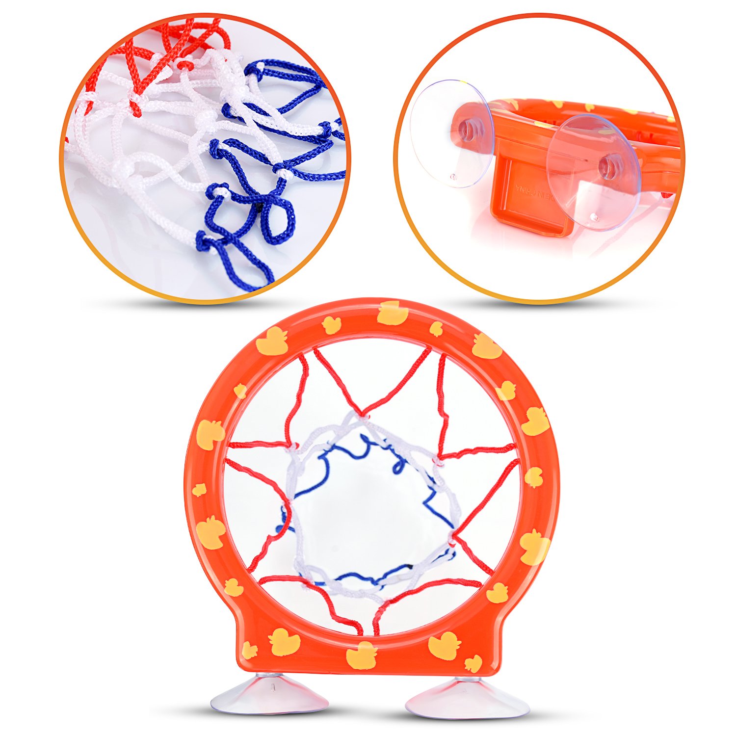 BRITENWAY Bath Toys - Bathtub Basketball Hoop for Kids w/ 3 Balls - BPA Free Plastic Toddler Bath Toys for Boys & Girls - Easy to Set Up Basketball Shooting Game w/Suctions Cups for Flat Surface