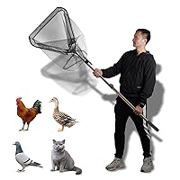 Animal Catch Net, Poultry Catching Control Pole, Farm Trap Tools Capture for Bird Cat Chicken Bat Duck Goose Raccoon Crow Skunks Squirrels Feral Trap Catcher Net