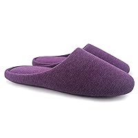ofoot Womens House Washable Cotton Memory Foam Slippers Indoor Slip On Shoes Bedroom Sleepers Lightweight Non Skid Rubber Sole