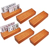 6 Pack Playing Card Holders Deck Stand, Play Cards Holder for Kids or Elder People, Hands-Free Wood Holder Racks Set of 6,Tray for Organizing Cards