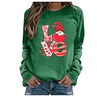 Christmas Sweatshirts for Women Valentine Printing Mock Turtleneck Coat Trendy Date Women's Winter Tops