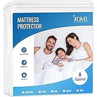 DMI Waterproof Mattress Protector and Mattress Cover, Encased Zippered Fit, Twin, Packaging may vary