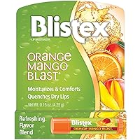 Blistex Orange Mango Blast Lip Balm, Vitamins C & E, Bulk Lip Balm, Super Smooth Moisturization, Refreshing Flavored Lip Hydration, 0.15 Ounce (Pack of 24)