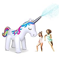 Ginormous Inflatable Magical Unicorn Summer Yard Sprinkler, Stands Over 6 Feet Tall, Perfect for Summer Fun