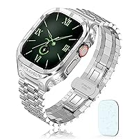 Stainless Steel Strap with Case for Apple Watch Ultra 1/Ultra 2 Strap 49 mm, Robust Apple Watch Ultra with Metal iWatch Ultra 1/Ultra 2 Bracelet for Men
