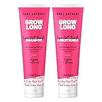 Shampoo and Conditioner Set, Grow Long Biotin - Anti-Frizz Deep Conditioner For Split Ends & Breakage - Vitamin E, Caffeine & Ginseng for Curly, Dry & Damaged Hair