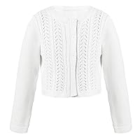 YiZYiF Kids Girls Button Down Sweater Fall Winter Knit Cardigan