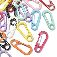 LiQunSweet 30 Pcs 10 Colors Spray Painted Lanyard Clips Spring Gate Rings Clasps Hooks Snap Clasp Rings Quick Link Keychain Buckles for ID Card Key Chain Purse DIY Curtains