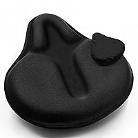 ANZOME Bike Seat Cushion, Wide Foam & Extra Soft Gel Exercise Bike Seat Cushion for Women Men Everyone, Compatible with Cruiser, Stationary Bike, Exercise Bike, Fit Wide 8.5-10in(Rain Cover Included)