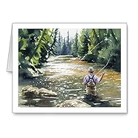 Fly Fishing - Set of 10 Note Cards With Envelopes