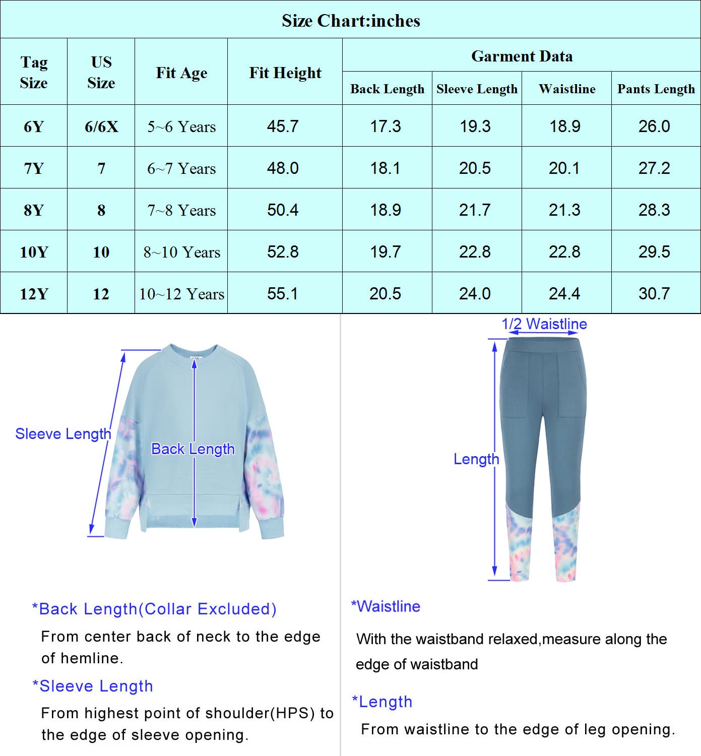 Danna Belle Girls 2 Pieces Leggings Pullover Sweatsuit Outfits Size 5-12