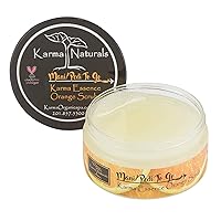 Karma Organic Essence Orange Scrub- prevents moisture loss and softens the skin
