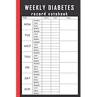 WEEKLY DIABETES record notebook: Blood Sugar Log Book | Daily (Two Years) Glucose Tracker | Weekly Blood Sugar Diary | Daily Diabetic Glucose Tracker ... (Breakfast, Lunch, Dinner, Bedtime)