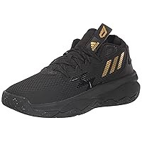 adidas Unisex Dame 8 Basketball Shoe, Black/Gold Metallic/Carbon, 7 US Men
