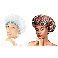 mikimini White Shower Cap + Mystery Shower Caps with Brown Lace