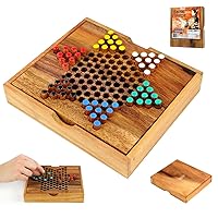 Logica Puzzles Art. Chinese Checkers - Board Game in Fine Wood - Strategic Game Multiplayer - Travel Version