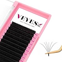 Easy Fan Volume Lash Extensions 03 05 07 J/B/L/C/CC/D/DD Curl 8-25mm Mixed & Single Length Tray, Matte Black Self Fanning Eyelashes, Professional Supplies for Lash Techs (0.05 CC 12mm)