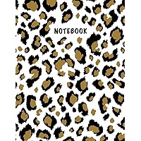 Notebook: Composition Book, Journal (8.5 x 11 inches, 120 Pages, Lined Paper) Leopard Print Design-Classic