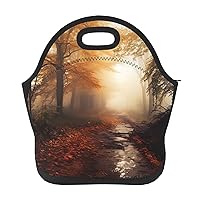Autumn Foggy Maple Lunch Bag for Women Men Reusable Lunch Tote Bags Insulated Lunch Box Large Capacity Lunchbox Cooler Lunch Container for Work Office Picnic Travel