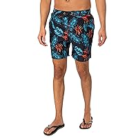 Superdry Men's Hawaiian Print 17 Swim Shorts, Multicoloured