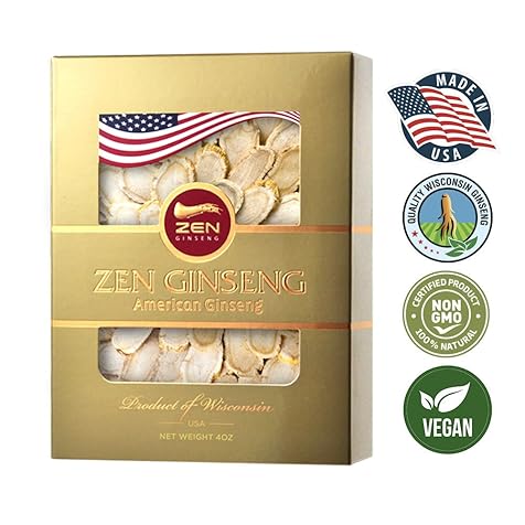 American Wisconsin Ginseng Slices — Improved Energy, Performance, & Mental Health for Men & Women (8 Oz. (Pack of 2))