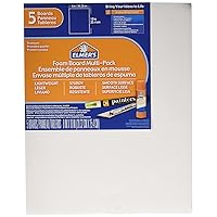 Elmer's Foam Board Multi-Pack, 8 x 10 Inches, 3/16 Inch Thickness, White, 5 Count