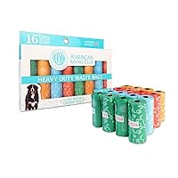 AKC Dog Poop Bags - Leak Proof Pet Waste Bags - 16 Refill Rolls - Lavender Scent - 240 Count (Puppy Print)
