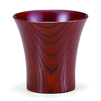Yamanaka Lacquerware SX-0580 Yamanaka Lacquerware Wooden Cup in Presentation Box, Keyaki, Red, 60th Birthday Celebration, Respect for the Aged Day