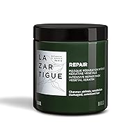 Lazartigue Repair Mask - Moisturizing, Conditioning, Reparative Keratin Treatment For Damaged Strands - Non-Greasy, Easy Rinse, Super Creamy Formula - 100% Vegan, Sulfate And Silicone Free - 8.4 Oz