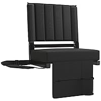 Stadium Seat for Bleachers with Back Support and Wide Padded Cushion Stadium Chair, Includes Shoulder Strap and Cup Holder