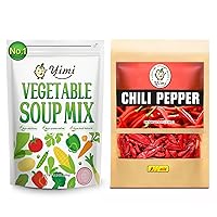 Yimi No.1 Freeze Dried Vegetables and 5.3oz Mild Hot Dried Chili Peppers, Pack Of 2