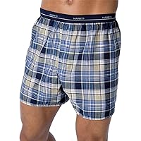 Hanes Men's 5-Pack Woven Exposed Waistband Boxers (Assorted, Medium)