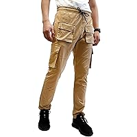 Southpole Men's Lightweignt Tech Woven Nylon Pants, Water Resistant, Quick Dry, 4 Pockets