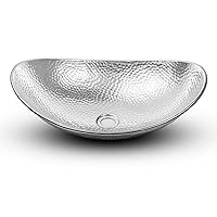 Monarch Abode 19486 Satin Silver Hand Hammered Harbor Bathroom Vessel Sink (19 inches)