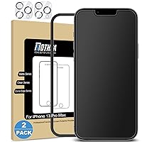 Mothca 2 Pack Matte Glass Screen Protector for iPhone 13 Pro Max [6.7 inch] + 2 Pack Camera Lens Protector, Anti-Glare & Anti-Fingerprint Tempered Glass Film, Bubble Free Case Friendly Smooth as Silk