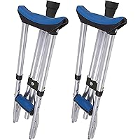 Folding Aluminum Under Arm Crutches - Lightweight Crutches for Adults 4'11