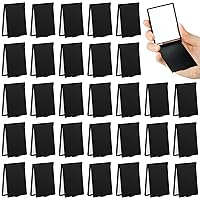 Queekay 32 Pcs 2 x 3 x 0.2'' Small Makeup Folding Mirror Pocket Travel Mirror Portable Folding Mirror Rectangle Compact Mirror Stand up Mirror Cosmetic Vanity Mirror for Women Girls（Black）