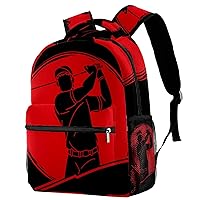 Man Swinging Golf Golf Players Durable Laptops Backpack Computer Bag for Women & Men Fit Notebook Tablet